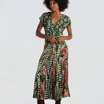 ARTISANAL BIRDS STRIPED LEAVES abito jersey stampa righe 368974 26116 farm rio 