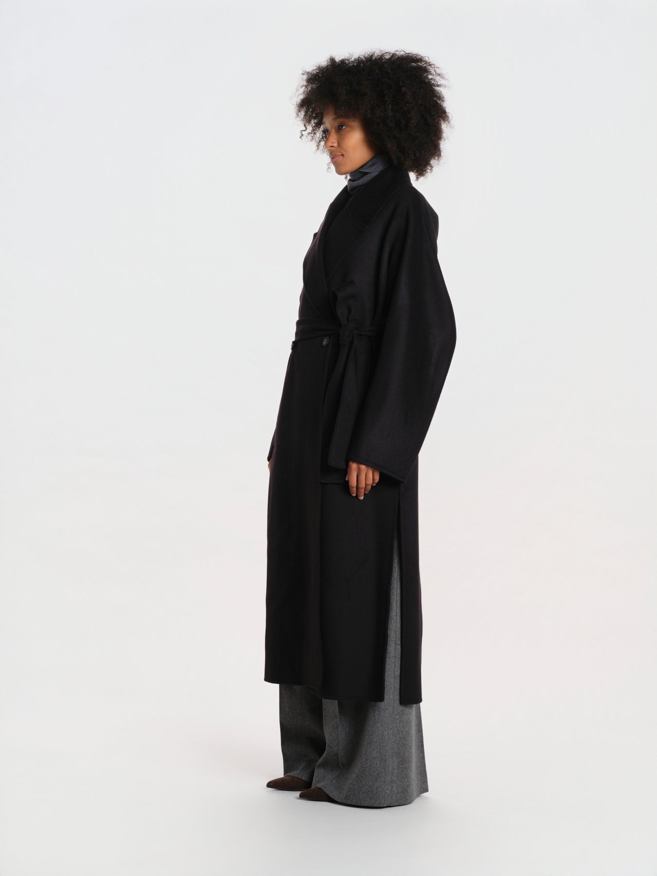 CYBELE cappotto 2 bottoni con cintura manica kimono IOCYBELE COAT BK999 ivy & oak 
