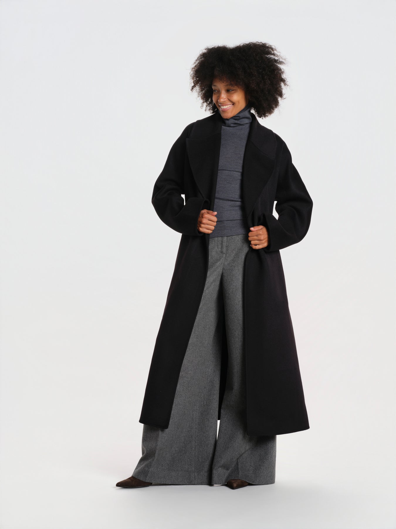 CYBELE cappotto 2 bottoni con cintura manica kimono IOCYBELE COAT BK999 ivy & oak 
