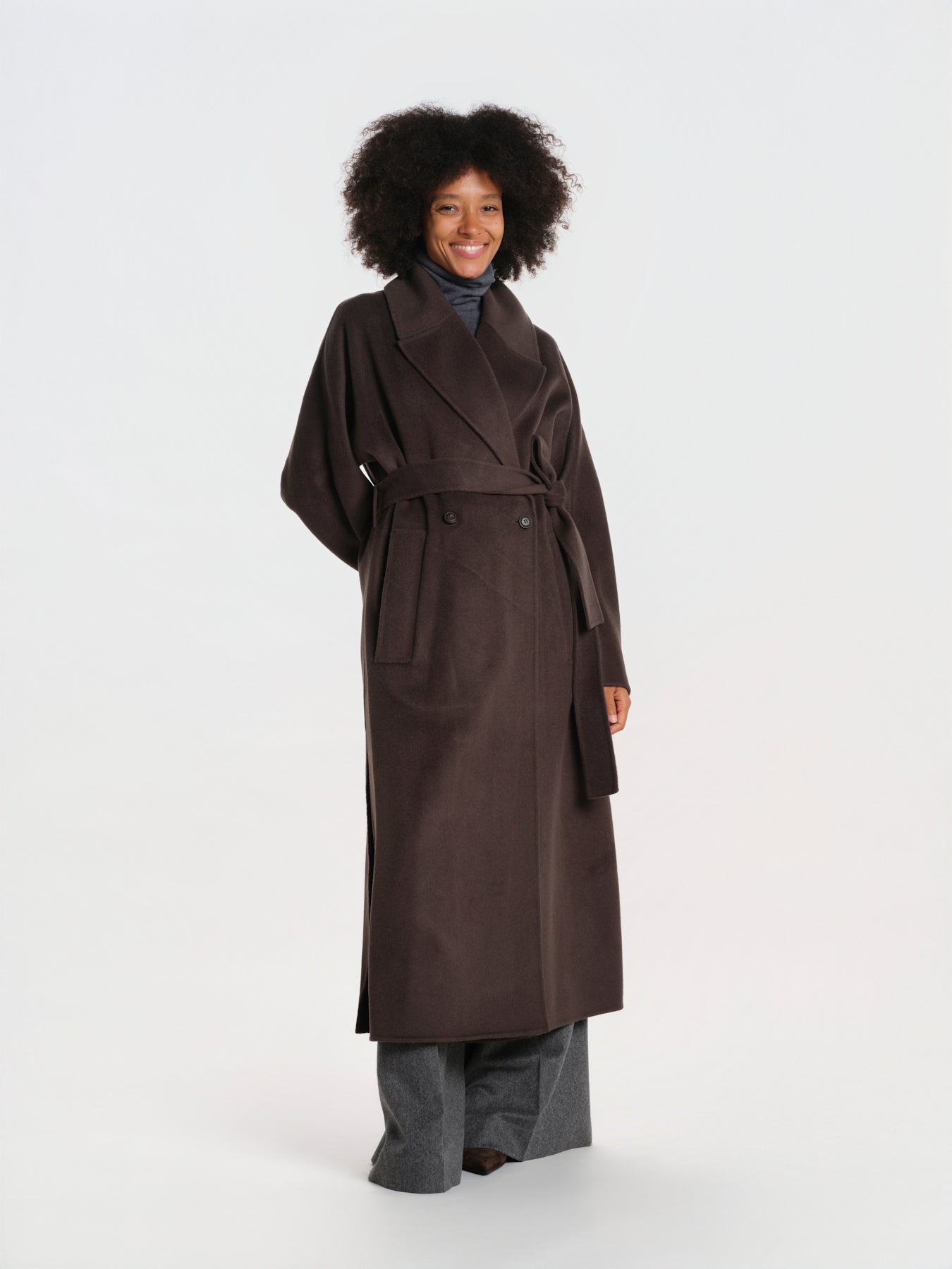CYBELE cappotto 2 bottoni con cintura manica kimono IOCYBELE COAT SEAL GREY ivy & oak 