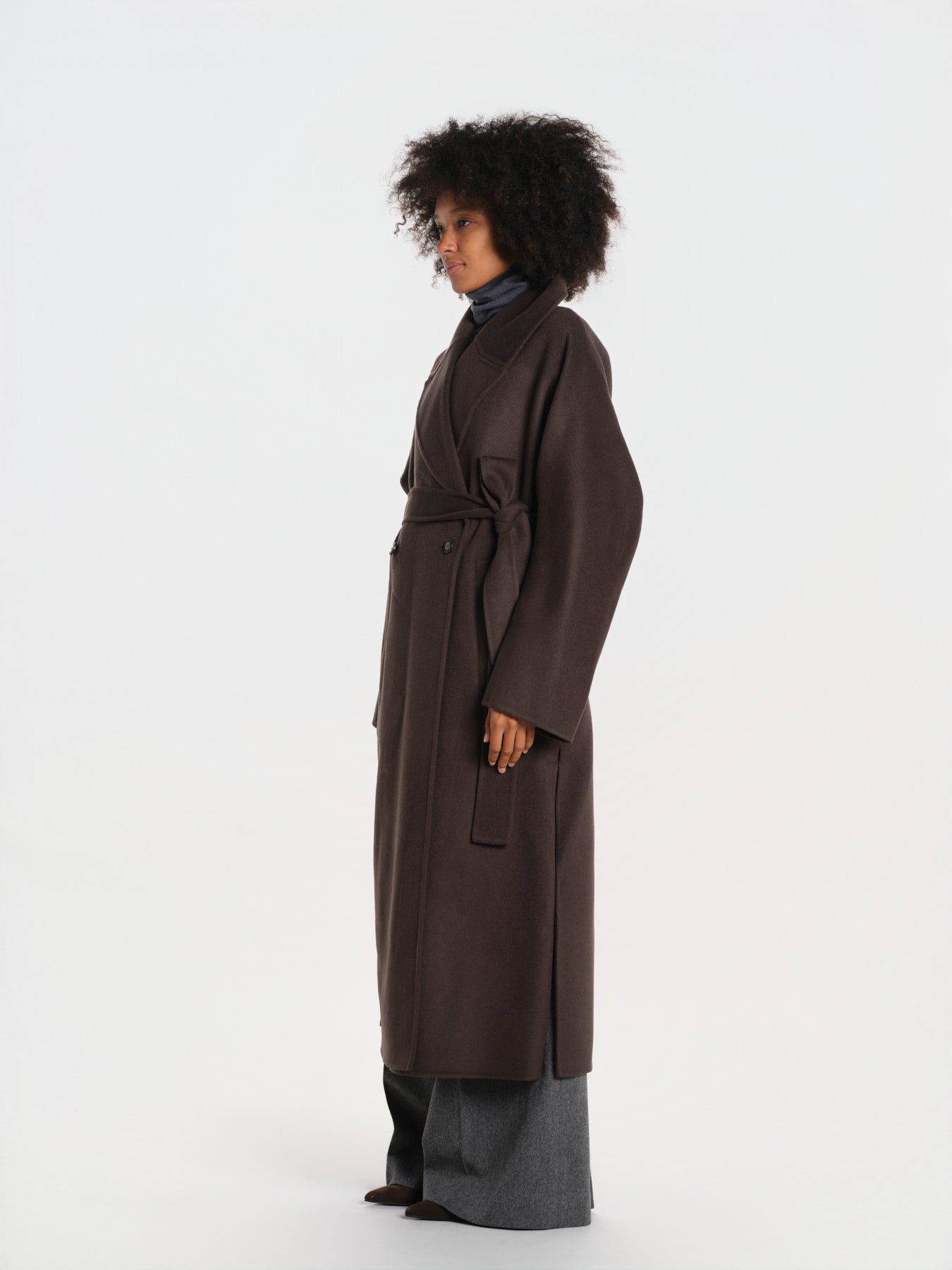 CYBELE cappotto 2 bottoni con cintura manica kimono IOCYBELE COAT SEAL GREY ivy & oak 