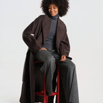 CYBELE cappotto 2 bottoni con cintura manica kimono IOCYBELE COAT SEAL GREY ivy & oak 