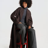 CYBELE cappotto 2 bottoni con cintura manica kimono IOCYBELE COAT SEAL GREY ivy & oak 