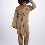 VIV camicia scollata con nodo 26AA7JED04 BEIGE jejia 