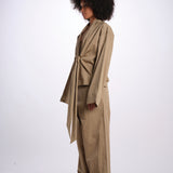 VIV camicia scollata con nodo 26AA7JED04 BEIGE jejia 
