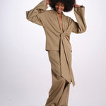 VIV camicia scollata con nodo 26AA7JED04 BEIGE jejia 