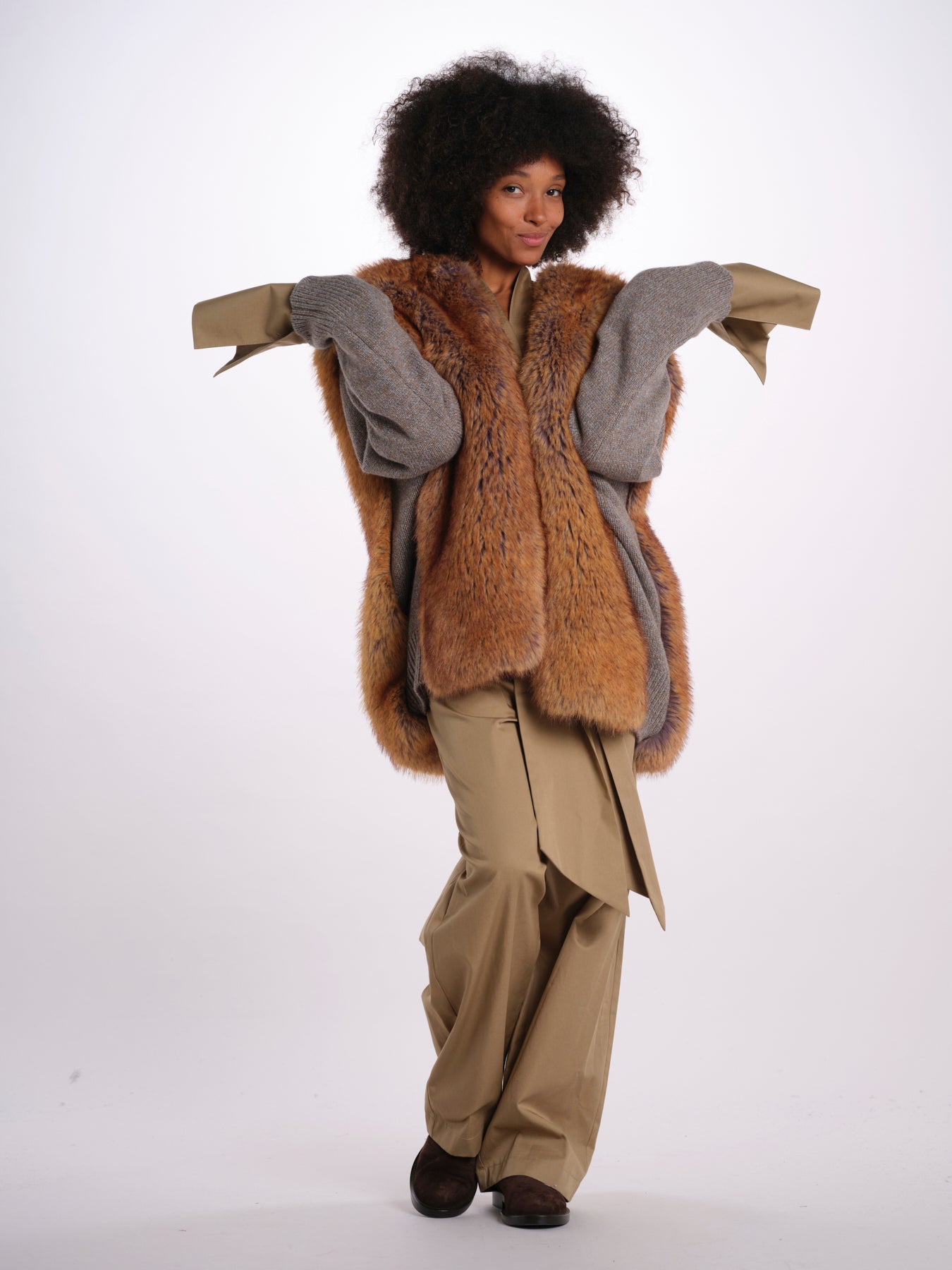 VIV camicia scollata con nodo 26AA7JED04 BEIGE jejia 