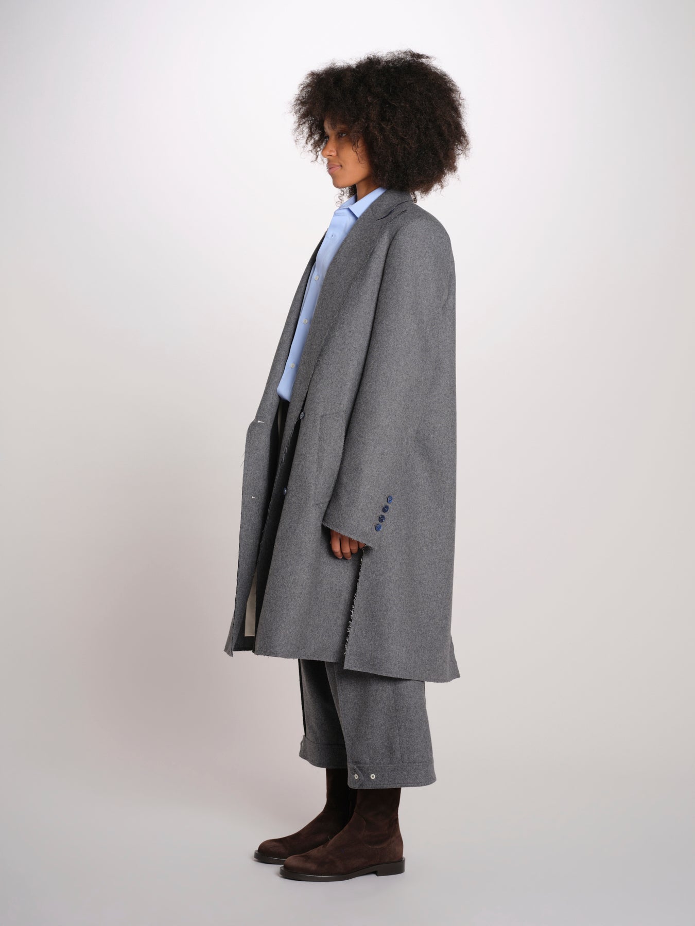 ROSE COAT cappotto doppiopetto over flanella 26AA7JED068B GREY jejia 