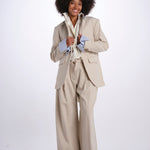 ANTOINE pantalone gessato doppio tessuto 26AA7JED16A CREAM jejia 