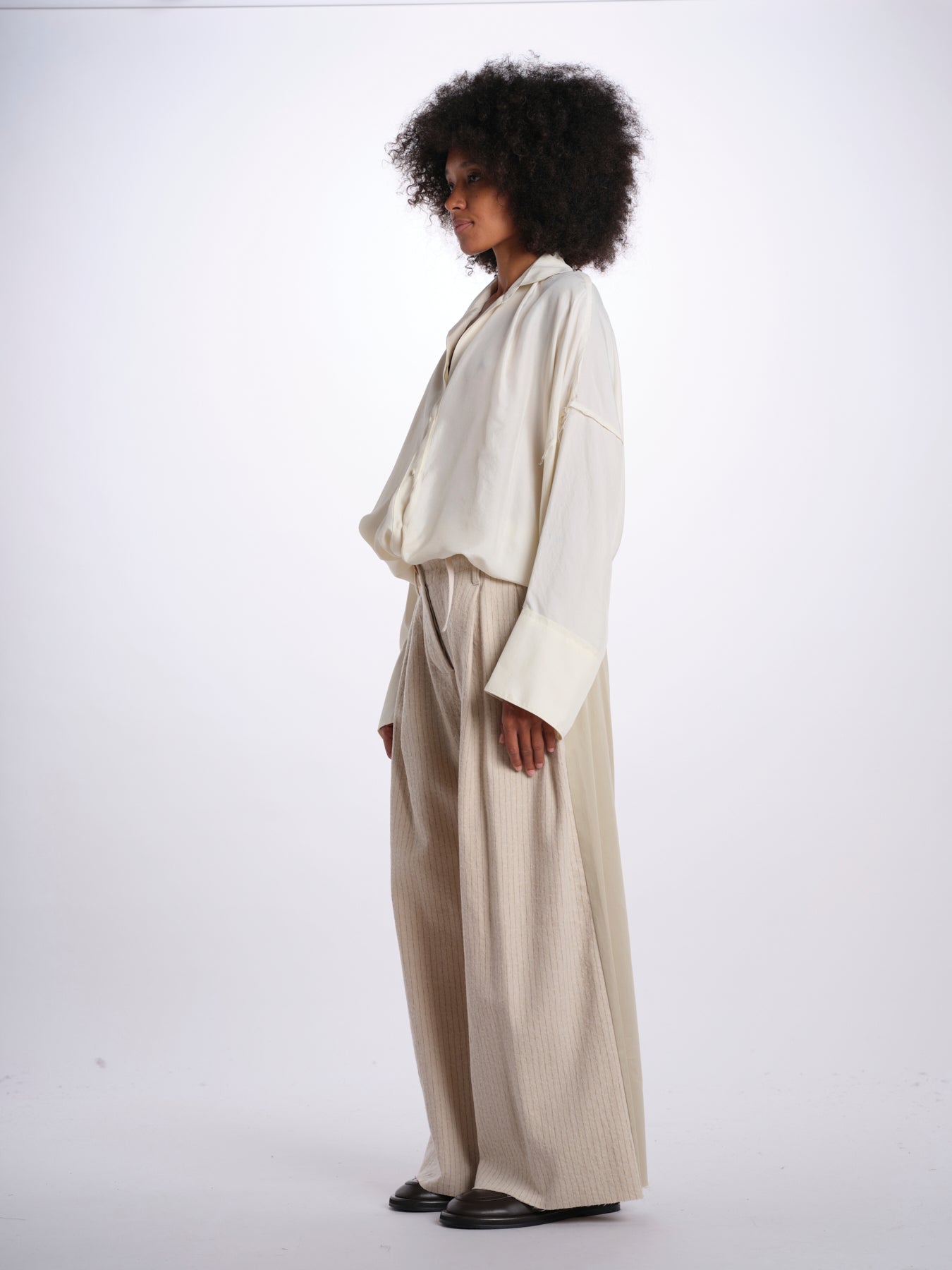 ANTOINE pantalone gessato doppio tessuto 26AA7JED16A CREAM jejia 