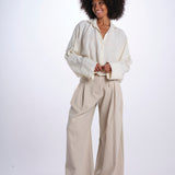 ANTOINE pantalone gessato doppio tessuto 26AA7JED16A CREAM jejia 