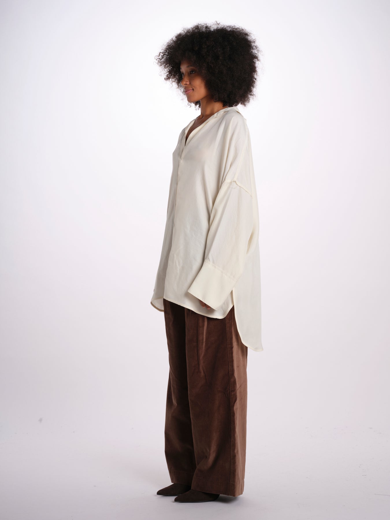 ORLANDO camicia seta over 26AA7JED29B VANILLA jejia 