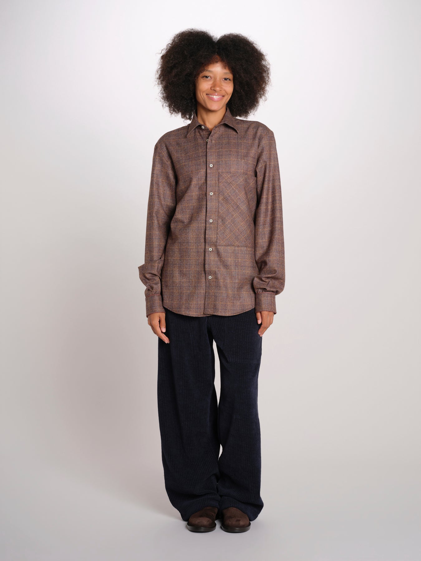 MAMI camicia lunga galles 26AA7JED35A BROWN jejia 