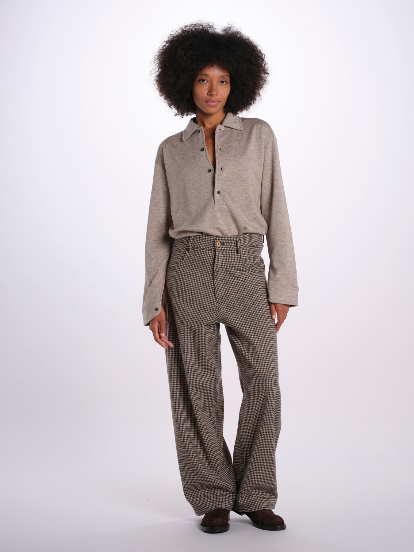 GIGI pantalone quadretti 26AA7JED36B BEIGE jejia 