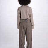 GIGI pantalone quadretti 26AA7JED36B BEIGE jejia 