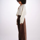 KATHERINE pantalone pinces velluto liscio 26AA7JED39G BROWN jejia 