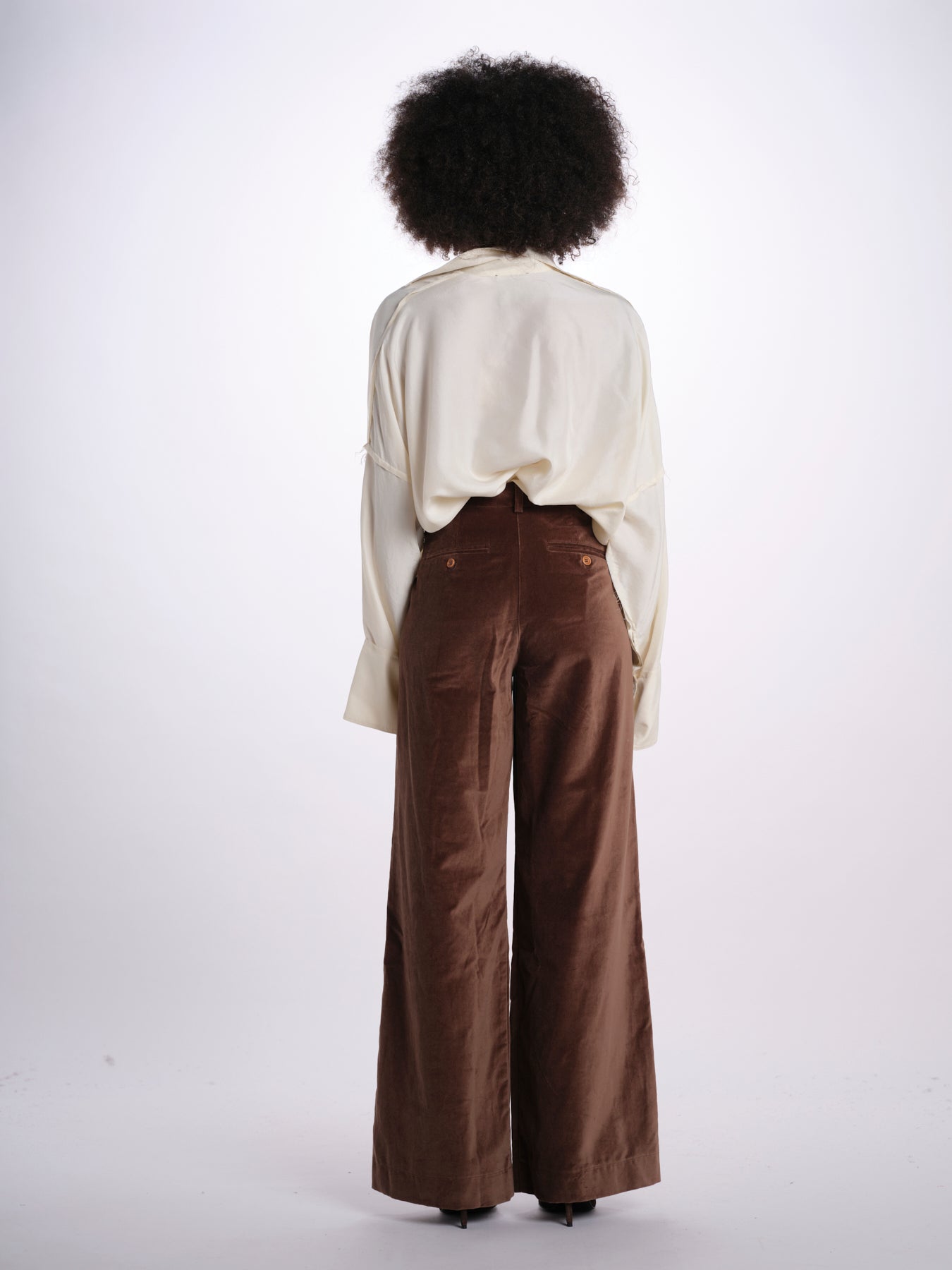 KATHERINE pantalone pinces velluto liscio 26AA7JED39G BROWN jejia 