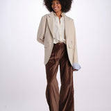 KATHERINE pantalone pinces velluto liscio 26AA7JED39G BROWN jejia 