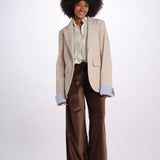 KATHERINE pantalone pinces velluto liscio 26AA7JED39G BROWN jejia 