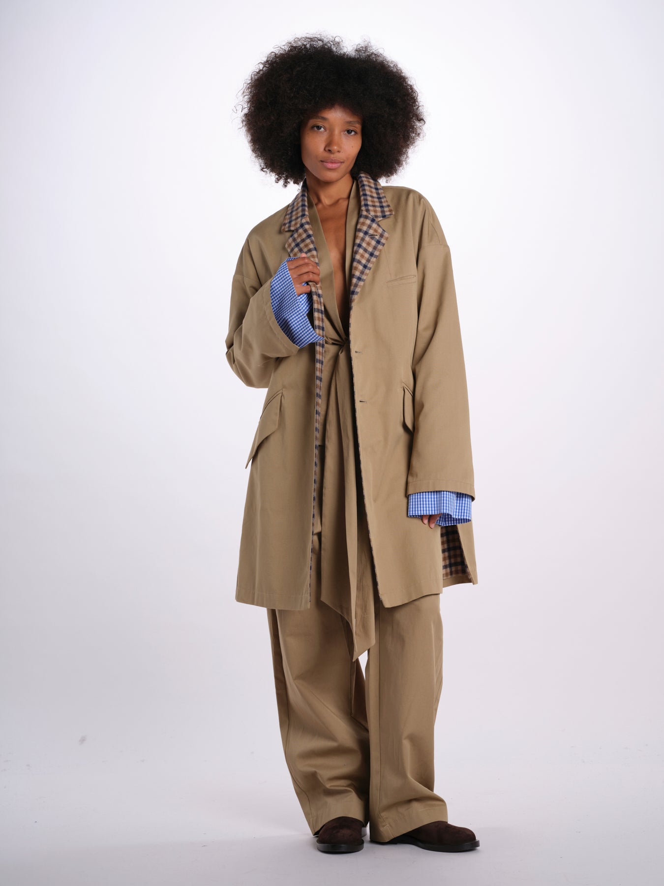 ANDREA trench quadretti 26AA7JED58A BEIGE jejia 