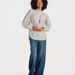 FA camicia righe con rouches 26W-SH031RFA- WHI laurence bras 
