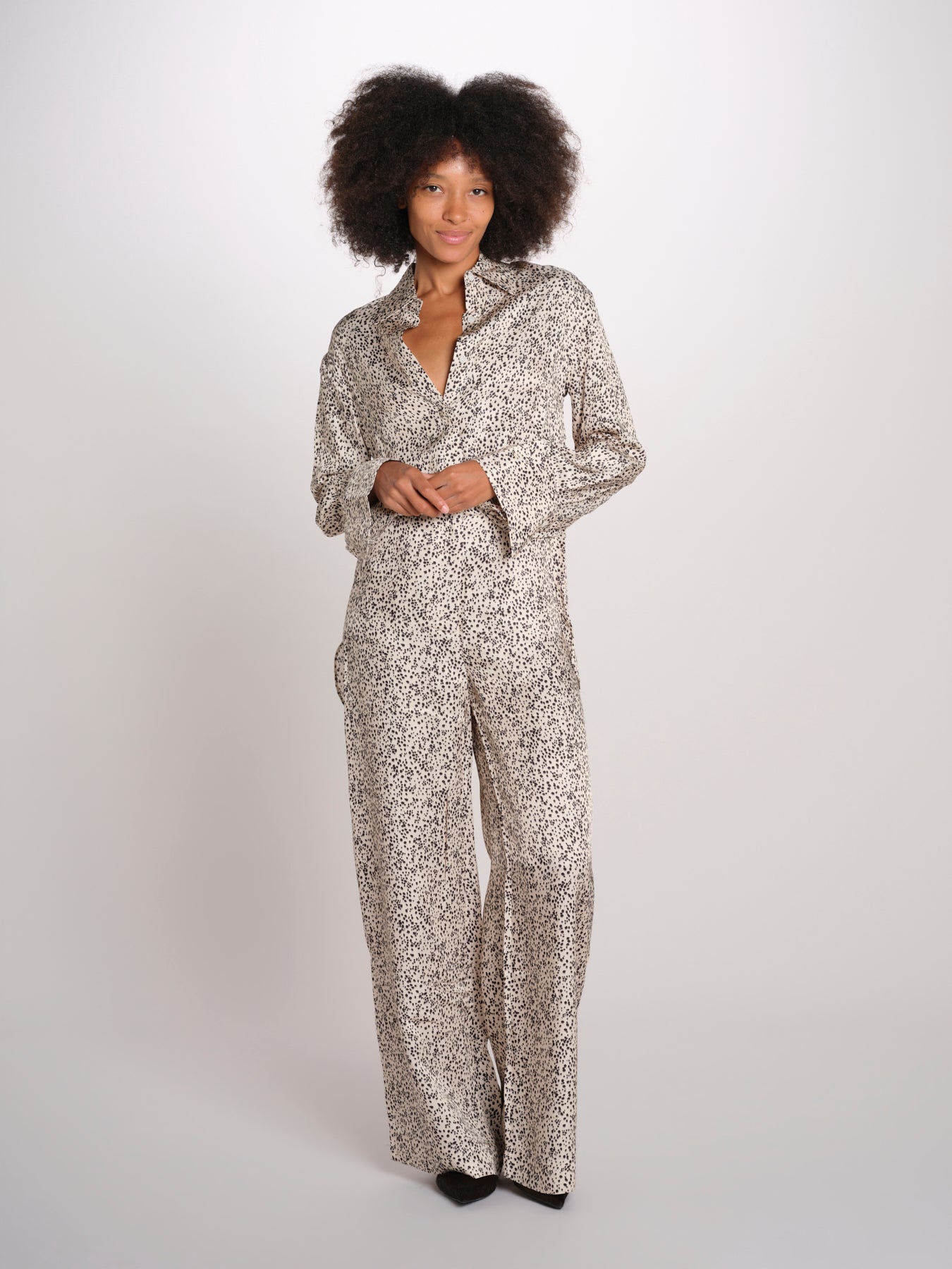 IZABELLE pantalone stampato 12249257 SHADED DOT malina 