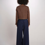 NINETTE giacca girocollo scozzese 12249519 DARK BROWN malina 