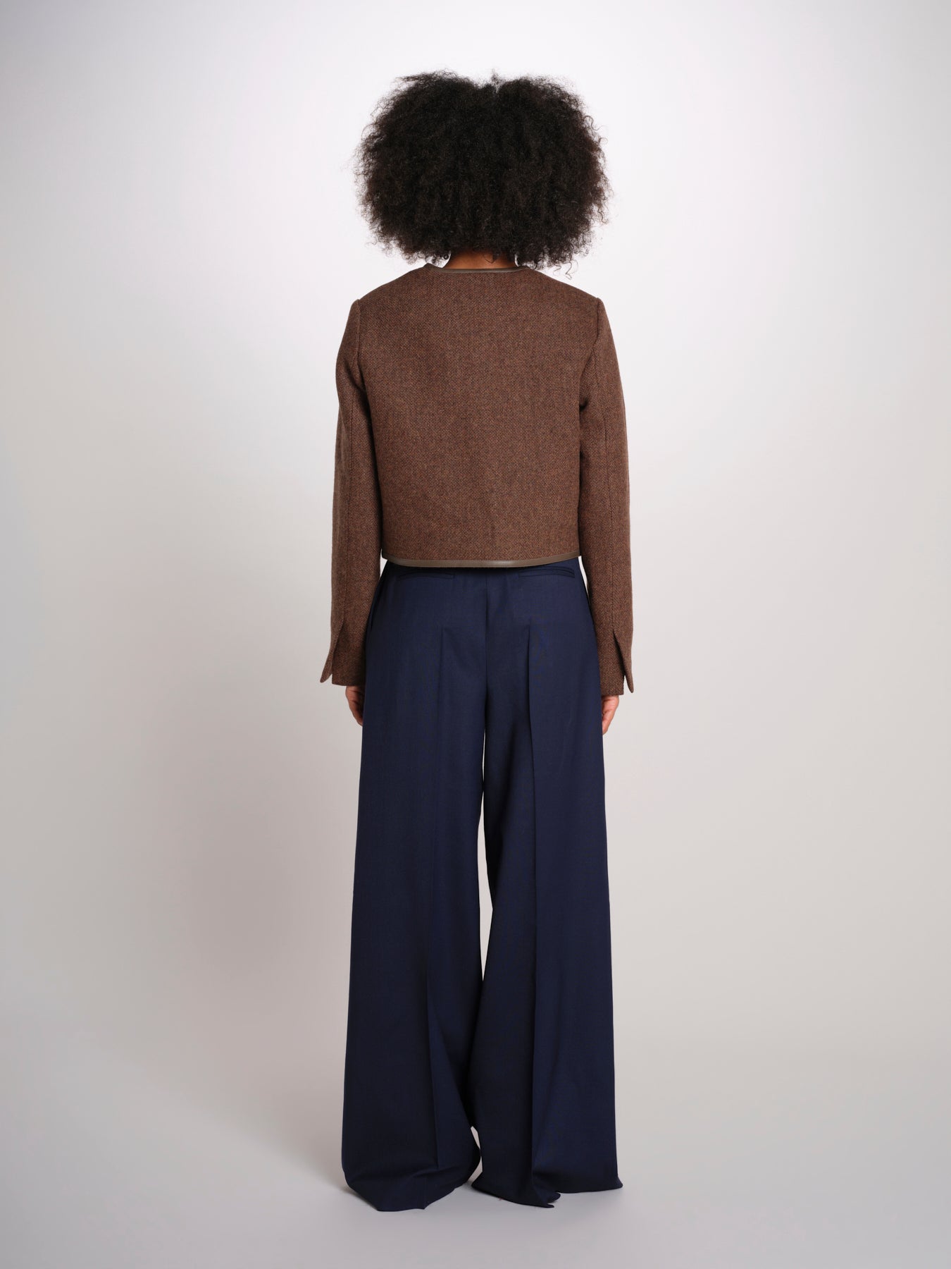 NINETTE giacca girocollo scozzese 12249519 DARK BROWN malina 