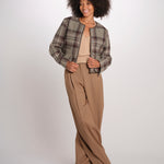 NINETTE giacca girocollo scozzese 12249519 STEEL CHECKS malina 