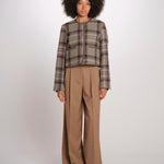 NINETTE giacca girocollo scozzese 12249519 STEEL CHECKS malina 