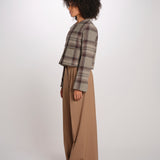 NINETTE giacca girocollo scozzese 12249519 STEEL CHECKS malina 