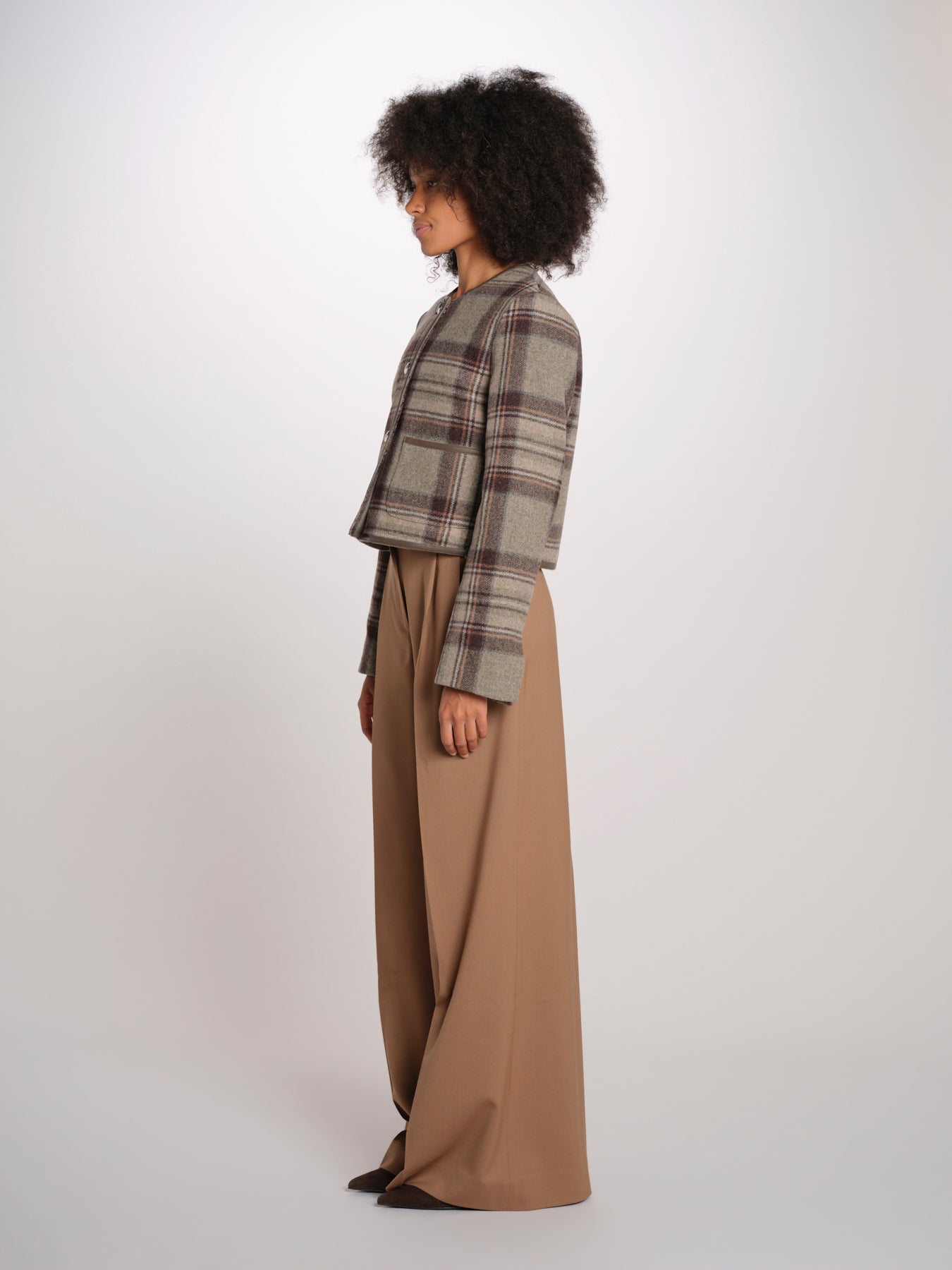 NINETTE giacca girocollo scozzese 12249519 STEEL CHECKS malina 