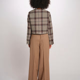 NINETTE giacca girocollo scozzese 12249519 STEEL CHECKS malina 