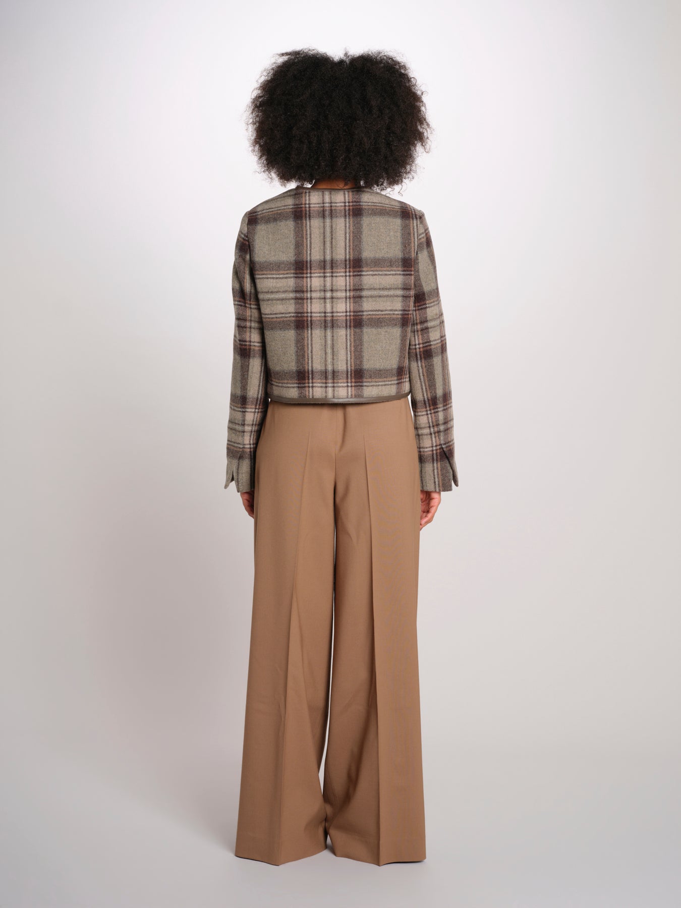 NINETTE giacca girocollo scozzese 12249519 STEEL CHECKS malina 