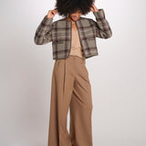 NINETTE giacca girocollo scozzese 12249519 STEEL CHECKS malina 