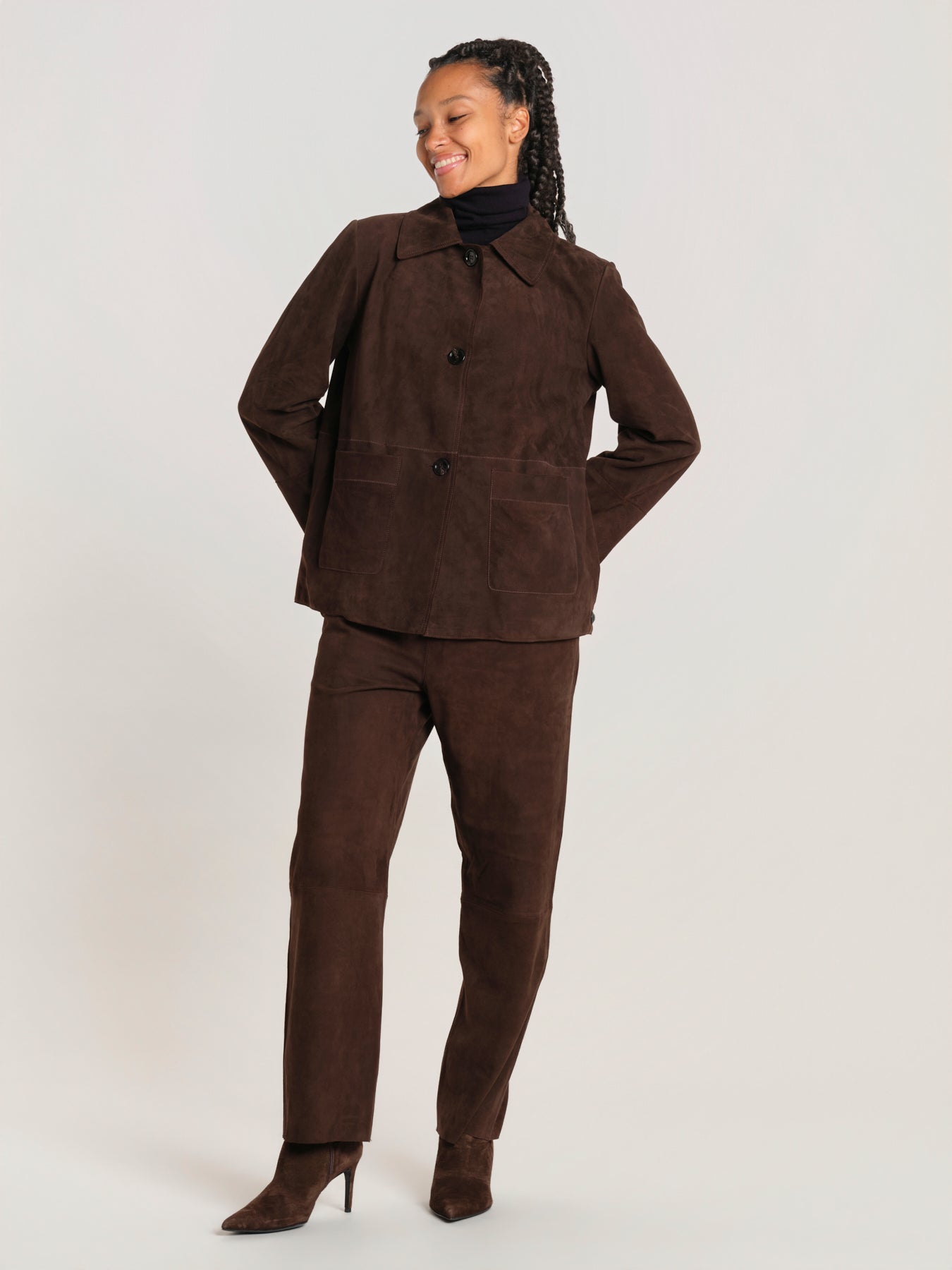 JUNA giacca camicia camoscio JUNAVS BROWN milaura 