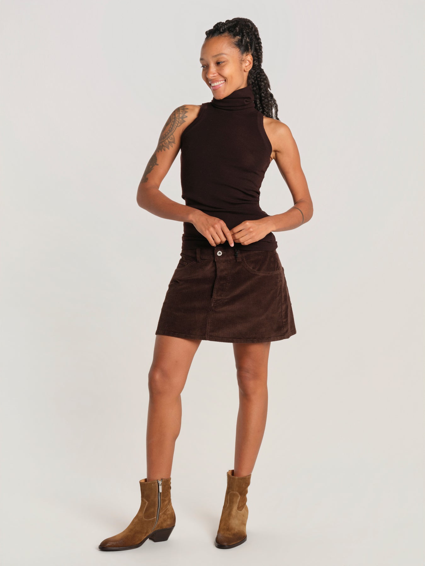 MIETTA minigonna MIETTA SKIRT BROWN milaura 