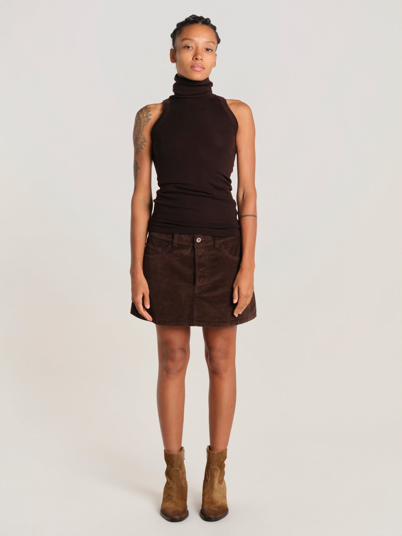 MIETTA minigonna MIETTA SKIRT BROWN milaura 