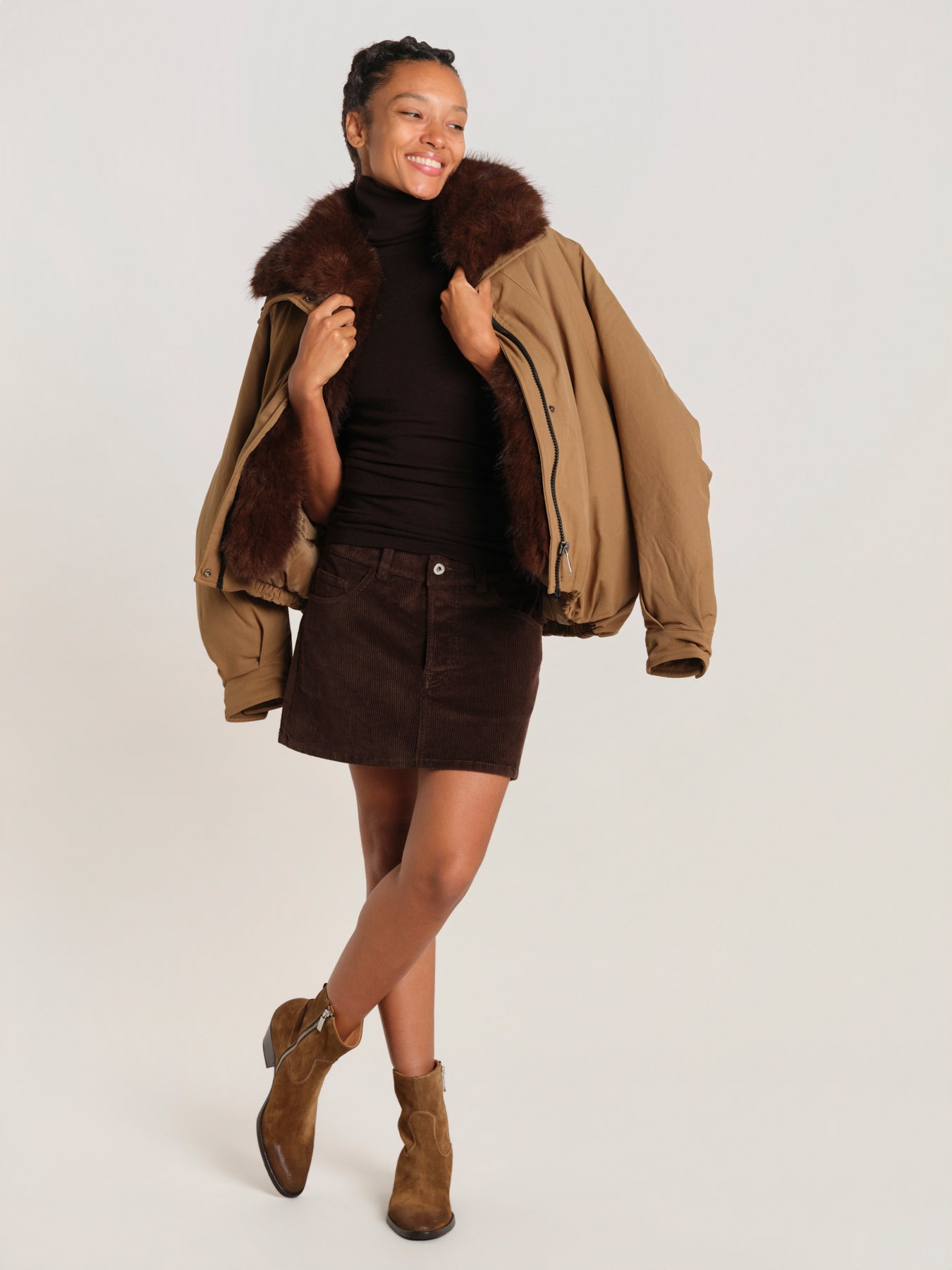 MIETTA minigonna MIETTA SKIRT BROWN milaura 
