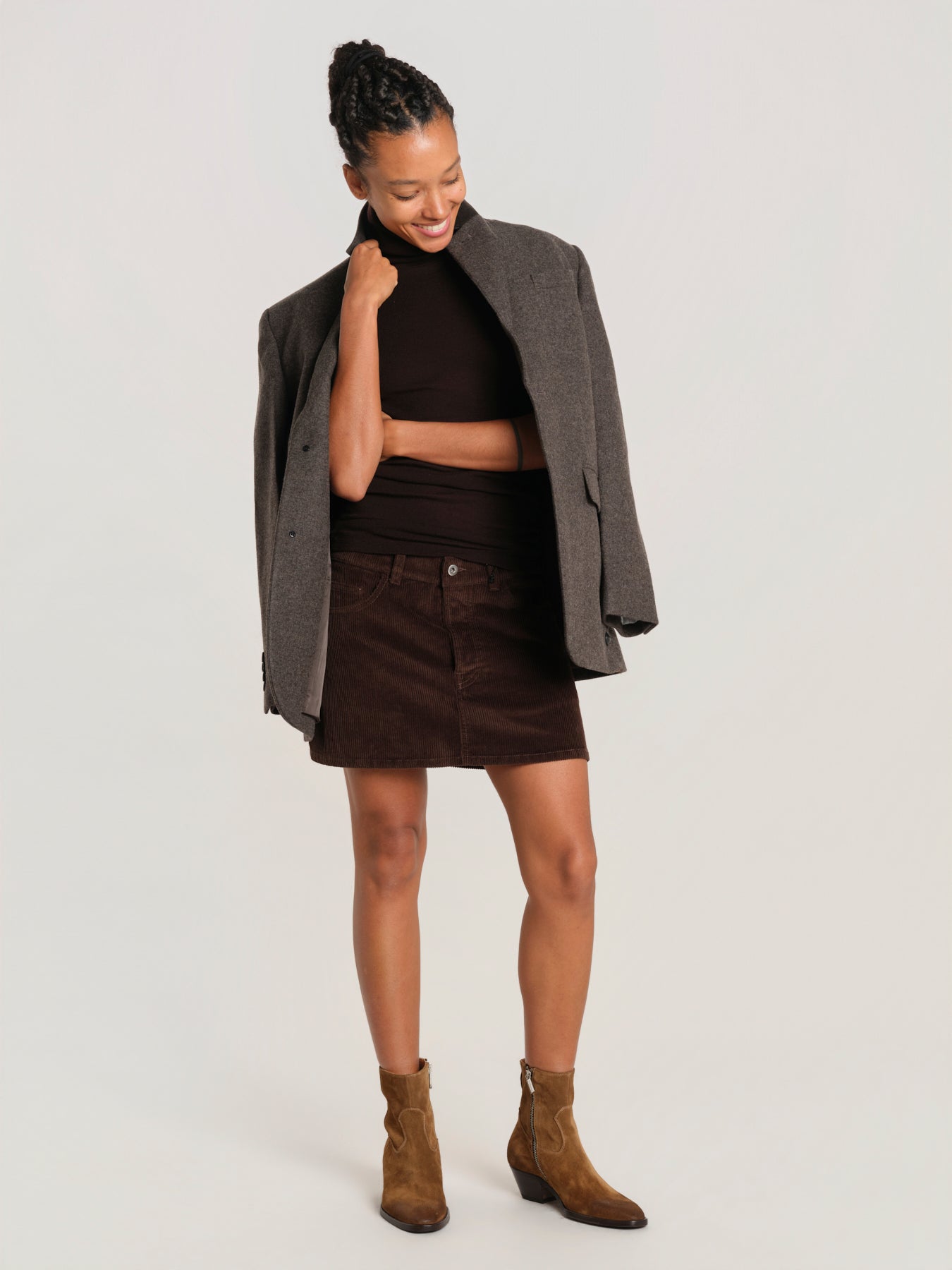 MIETTA minigonna MIETTA SKIRT BROWN milaura 