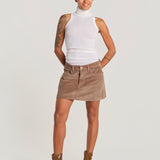 MIETTA minigonna MIETTA SKIRT TAUPE milaura 