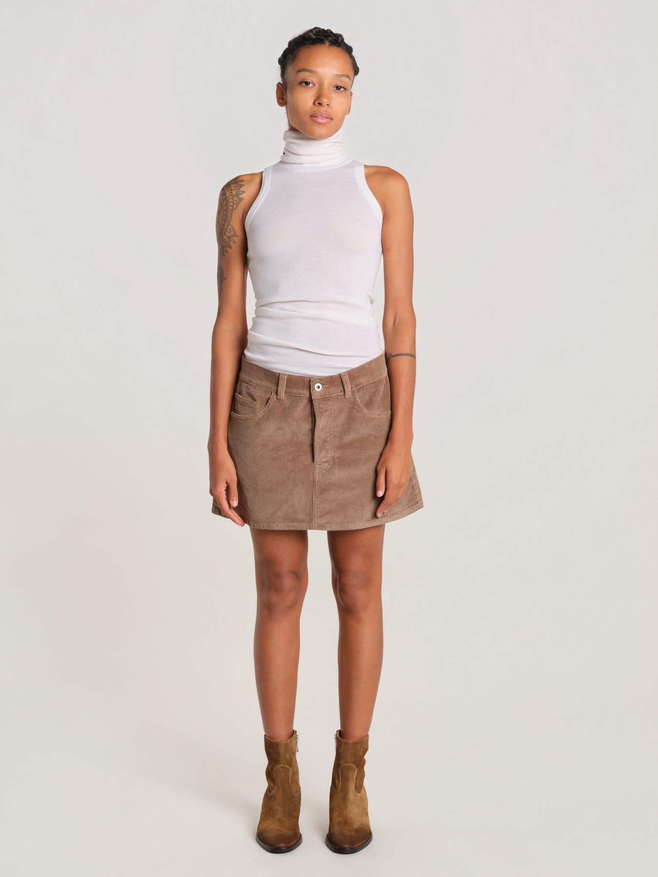 MIETTA minigonna MIETTA SKIRT TAUPE milaura 