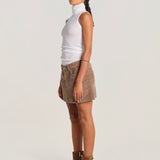 MIETTA minigonna MIETTA SKIRT TAUPE milaura 