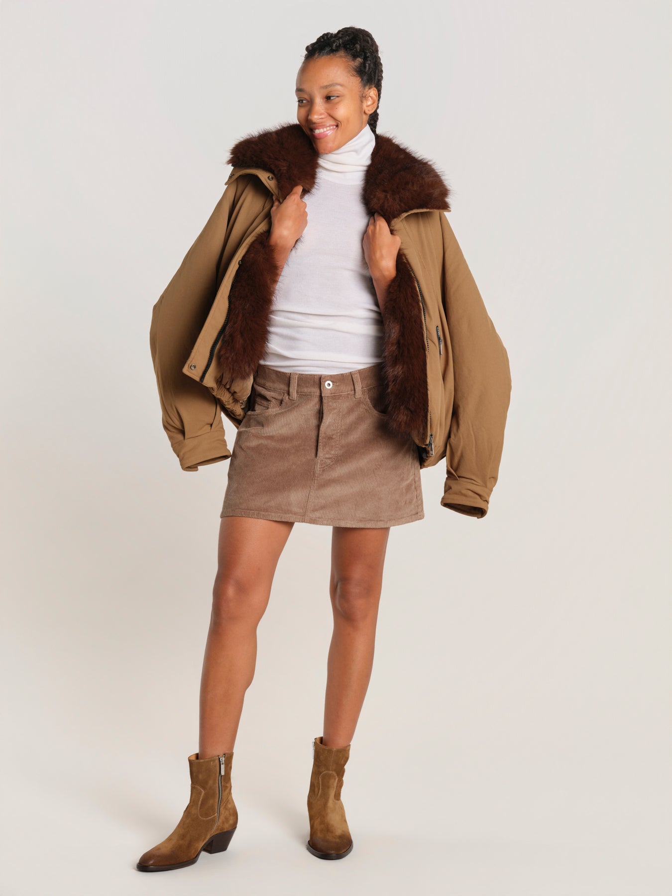 MIETTA minigonna MIETTA SKIRT TAUPE milaura 