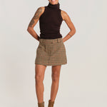 CHECK minigonna pied de poule MINICHEK BROWN milaura 