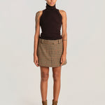 CHECK minigonna pied de poule MINICHEK BROWN milaura 