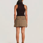 CHECK minigonna pied de poule MINICHEK BROWN milaura 