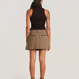 CHECK minigonna pied de poule MINICHEK BROWN milaura 
