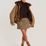 CHECK minigonna pied de poule MINICHEK BROWN milaura 