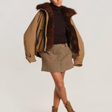 CHECK minigonna pied de poule MINICHEK BROWN milaura 